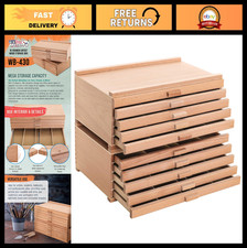 10-Drawer Artist Tool Supply Box - Hardwood Organizer for Brushes, Pencils, Eras