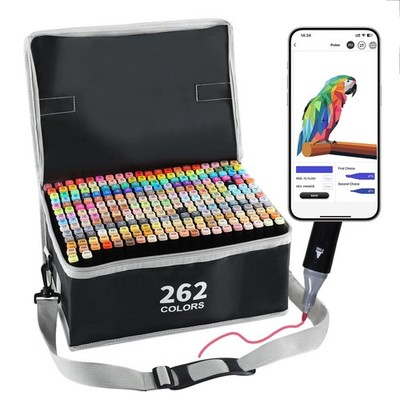 262 Colors Alcohol Markers, Art Markers for Artists with Coloring App, Dual T...