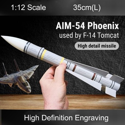 1:12 US Navy AIM-54 Phoenix Missile Model 35cm 3D Printed Military Collection