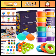 Hand Therapy Putty Kit - 15 Set Finger Exercisers, Grip Strengtheners, Injury Re