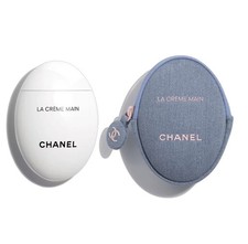 Brand New Chanel LA CR ME MAIN Hand Nail Cream Denim Pouch Limited Edition