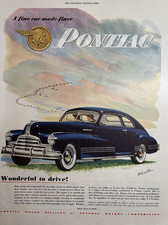 1947 Pontiac Automobile Wonderful Drive General Motors Fisher Body Vtg Print Ad