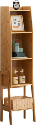 Stylish 4-Tier Bamboo Bookshelf - Modern Corner Organizer for Your Home