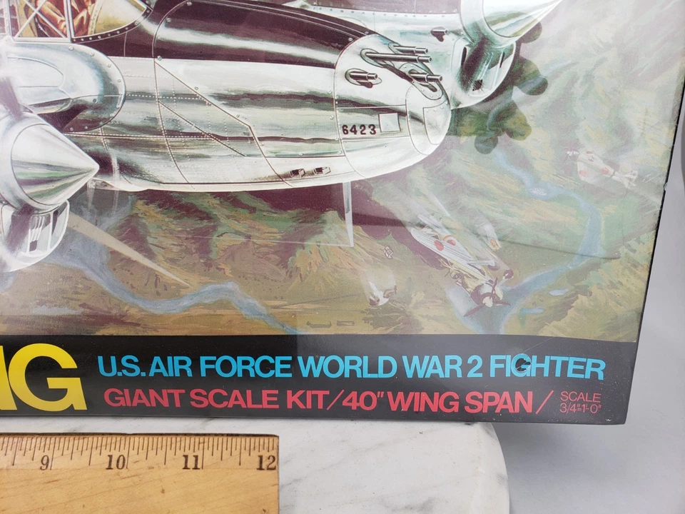 Guillows Lockheed P-38L Lightning WWII Model Kit 40” Wing Span Sealed Vintage - Image 4 of 4