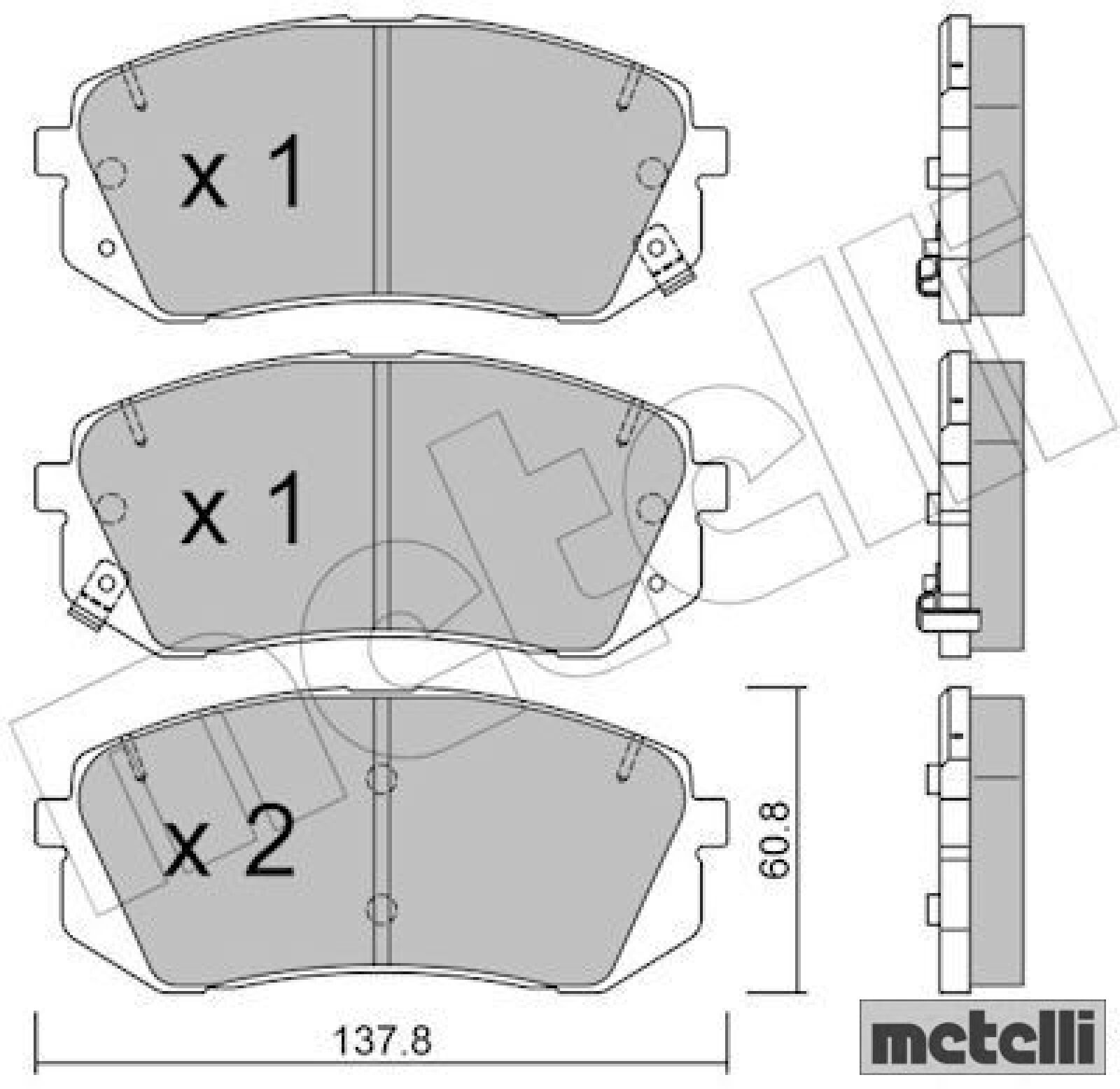 metelli 22-0783-0 Bremsbelagsatz für Scheibenbremse Bremsbelagsatz