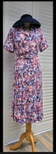 Vintage 1940s 1950s Style Red White Blue Home Front Tea Dress Size 10 to 12 
