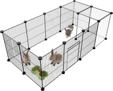 Pet Playpen,Small Animals Cage DIY Wire Portable Yard Fence with Door for Ind...