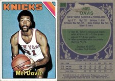 1975-76 Topps Basketball Card #179 Mel Davis