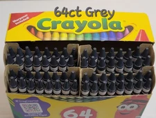 64ct Crayola Crayons (Grey) Single Color Bulk Lot Wax Melting Crafts