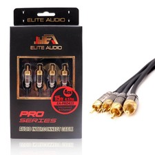 Series 15ft. 4-Channel Car Audio RCA Cable - Triple Shielded, Brass Connector...