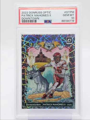 PATRICK MAHOMES II 2022 DONRUSS OPTIC DOWNTOWN SSP PSA 10 Q6068