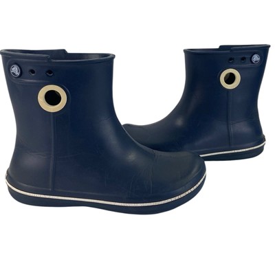 Crocs Jaunt Shorty Gummistiefel Damen blau weiß gebraucht UK 6