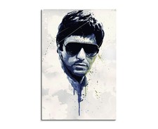 60x90cm Al Pacino Scarface Splash Kunstbild als Aquarell auf Leinwand