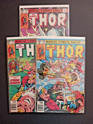 Marvel Comics The Mighty Thor #294-296 1980 Full Newsstand Origin of Odin F/VF