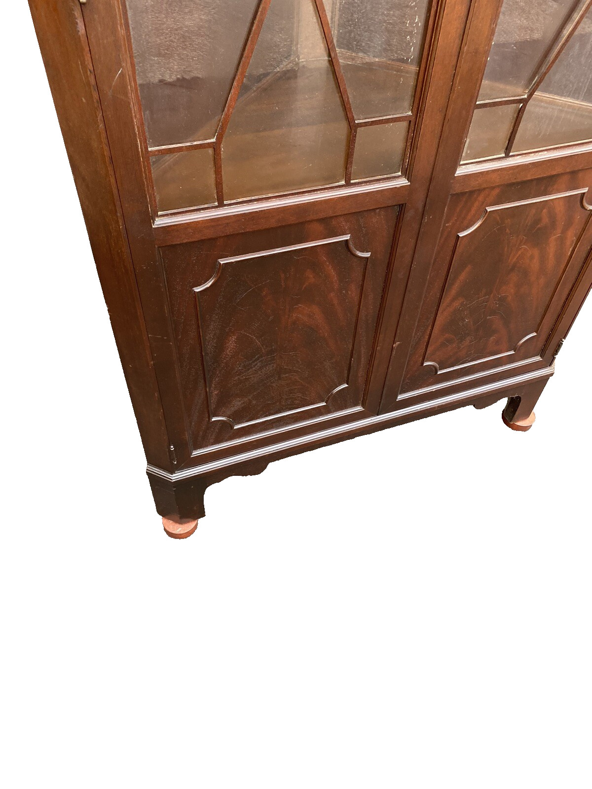 65175  Antique Mahogany Corner China Cabinet Curio