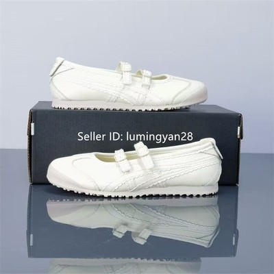 Vintage ONITSUKA TIGER MEXICO66 TGRS BALLET FLATS Ivory Cream 1182A660-752 Women