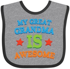 Inktastic My Great Grandma Is Awesome Baby Bib Grandmother Grandkids Clothing