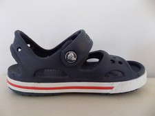 Crocs Blue Red Stripe Waterproof Sandals Youth Boys Size 9