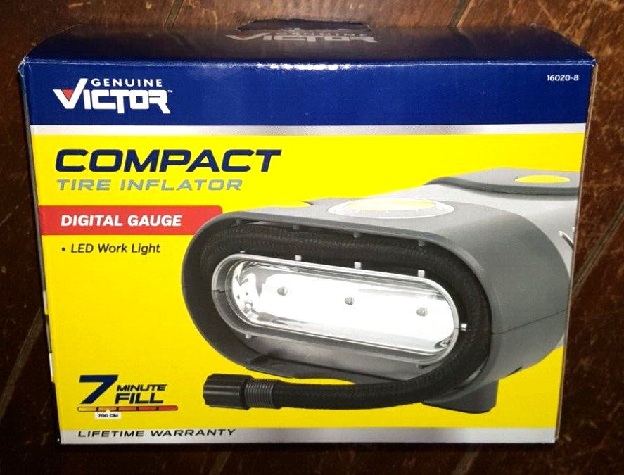 Victor Compact Tire Inflator Digital Gauge & LED Work Light Item 160208 eBay