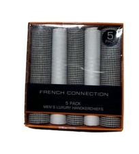 French Connection Men's 5 Pack Luxury Handkerchiefs