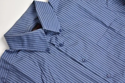 Ben Sherman Blue Striped Button Down Collar Dress Shirt Men's Size: 16-34/35 - Image 1 of 4