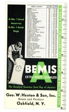 Geo W Haxton & Son Inc Bemis seed bags Oakfield Genesee Co NY blotter card