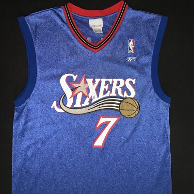 Vintage Reebok Andre Miller Philadelphia 76ers #7 Blue Alternate