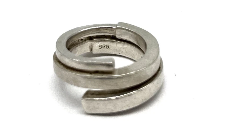 925/- Silberring, Bandring, Muster, Pierre Cardin, Gr. 53, 10 mm breit - Bild 3 von 4