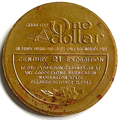 VINTAGE 1962 SEATTLE WORLDS FAIR SPACE NEEDLE CENTURY 21 GOLD