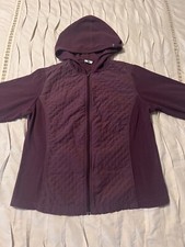 Columbia Women's Size Large Sportswear Zip Long Sleeve Fleece Hoodie Plum