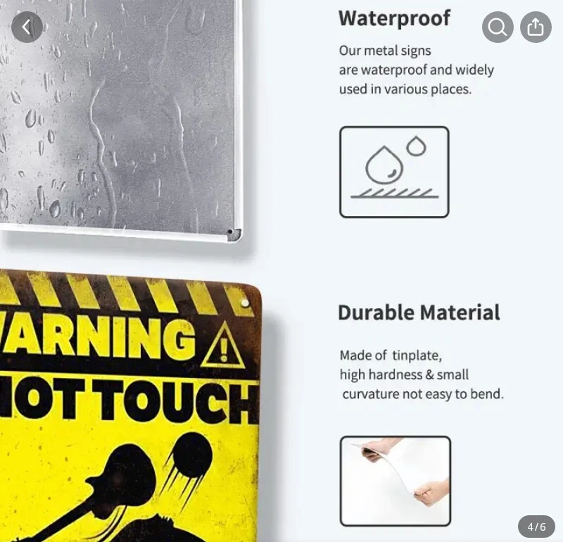 Cartello Do not touch my Guitar - Sped Incl - Immagine 4 di 4