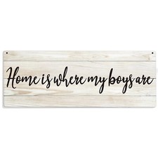 Boy Mom Gifts, New Mom Gifts, Home is Where My Boys are Wood Sign Decor, Boy ...