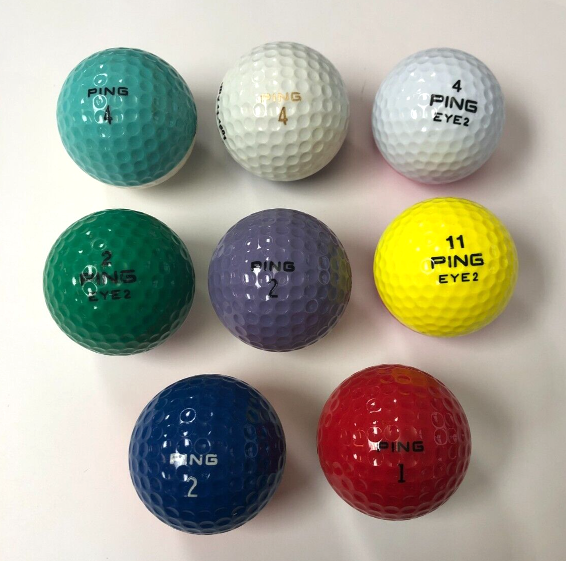 8 Vintage MultiColored Ping Golf Balls eBay