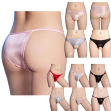 Men Sexy Pouch Briefs Low Rise G-String Thong Sissy Panties Crossdress Underwear