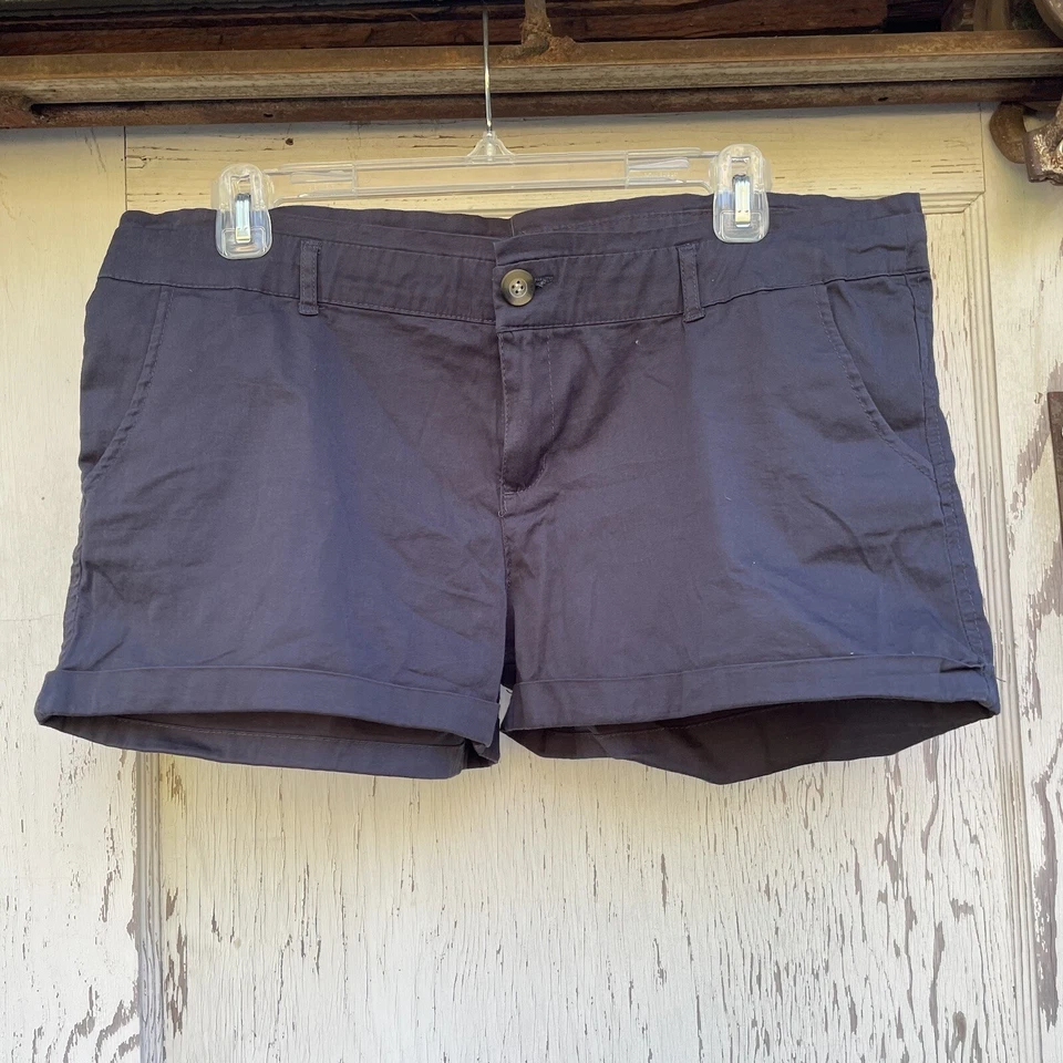 Pantalones cortos chinos de algodón con puños para mujer talla 10 azul y negro par (lote de dos) Foto 4 de 4