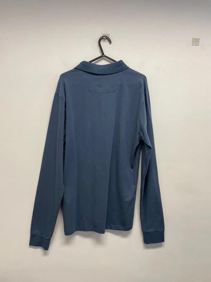 CAMISA POLO REMUS UOMO LS AZUL TALLA M NUEVA CON ETIQUETAS (S743) Foto 4 de 4