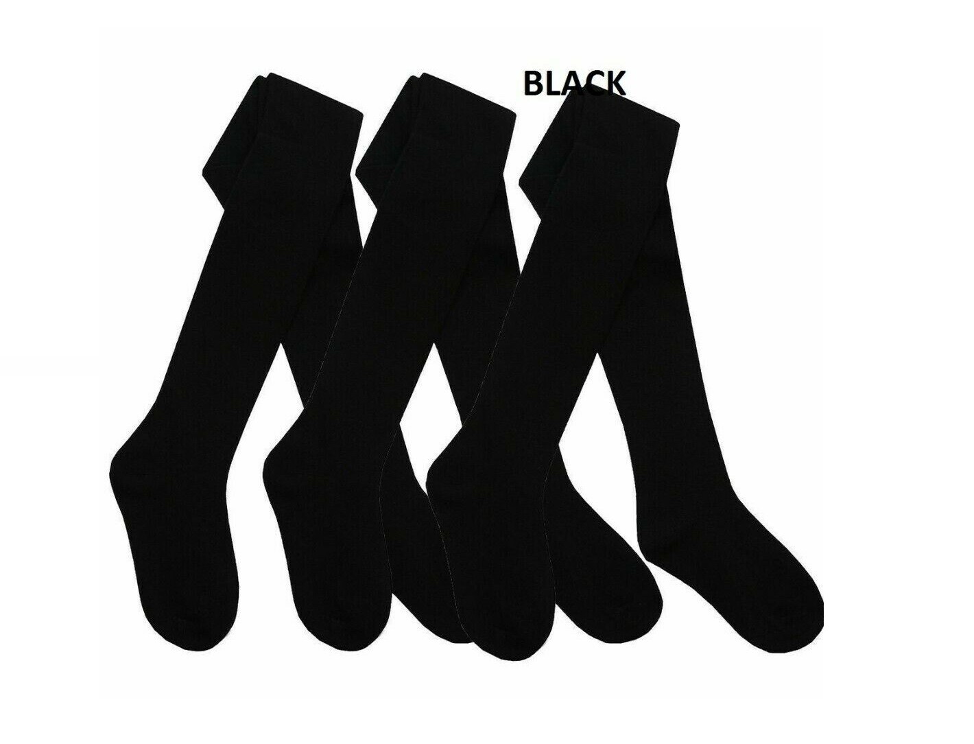 Paquete de 6 mallas negras súper suaves de algodón rico en uniforme escolar para niñas 3-16 años