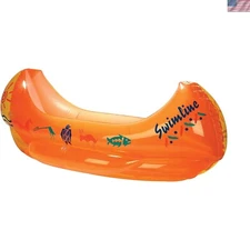 Kid-Friendly Orange Inflatable Canoe with Dual Stabilizing Pontoons - 48-inch