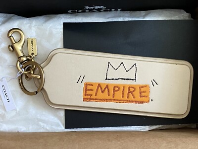 NWT COACH X JEAN-MICHEL BASQUIAT IVORY BAG CHARM KEY RING 6998 | eBay