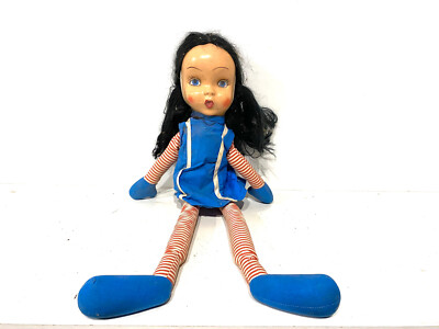 Antique Vintage Cloth Doll 65cm Face Mask
