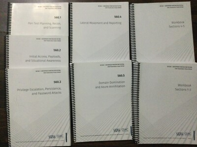 SANS SEC560 2024 Enterprise Penetration Testing Course books + USB  - GIAC GPEN