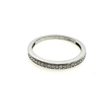 9ct White Gold Diamond Ring  Gold Diamond Band Dainty Diamond Wedding Band Bride