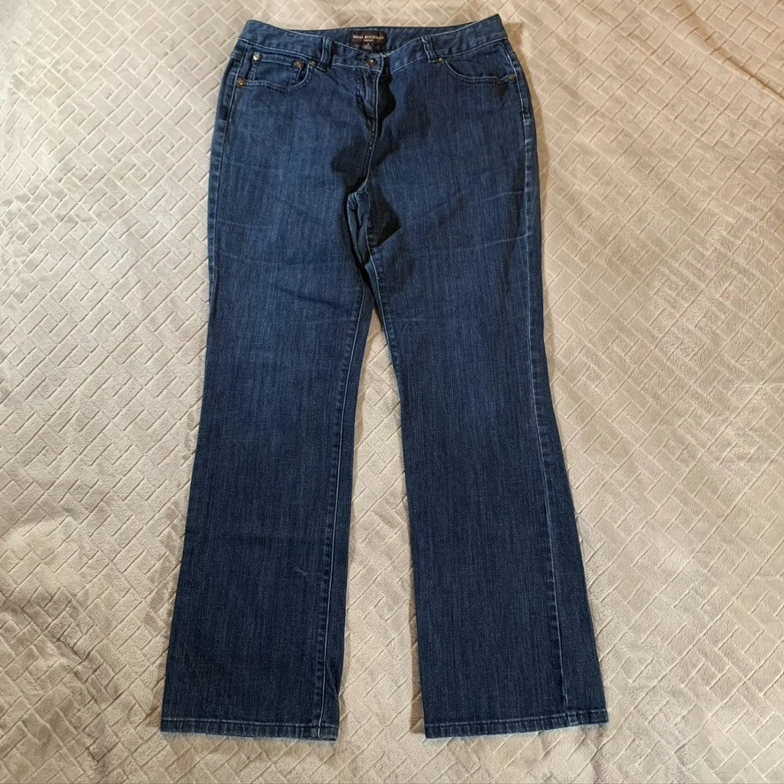 Jean femme Dana Buchman taille 12 délavé foncé stretch
