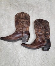ARIAT Women Sz 8.5B Sassy Rhinestone Brown Leather Western Boot Style #10006850 