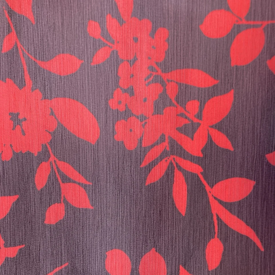 Blusa Chico’s Mujer Roja Floral Sábana Volantes Frontal Talla 2 Grande Romántica Fluida Foto 3 de 4