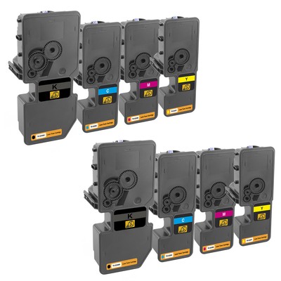 Laser Toner Kartuschen 8er Set für Kyocera TK-150 TK-510 TK-520 TK-5230 TK-5240