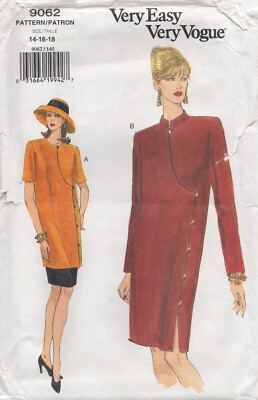 Vogue Schnittmuster 9062 sehr einfach Kleid Rock & Tunika Top Gr 14 16 18 NEU