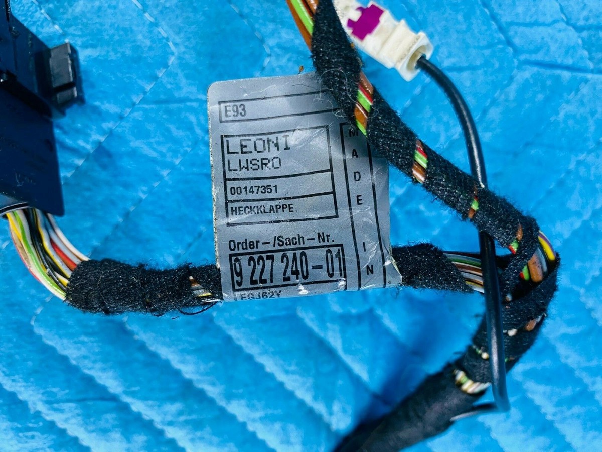 BMW 328i 335i 335is M3 Trunk Lid Wiring Harness 61129227240