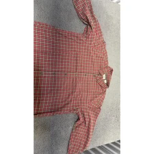L.L. Bean Men’s Size L Large Plaid Red Long Sleeve Button Up