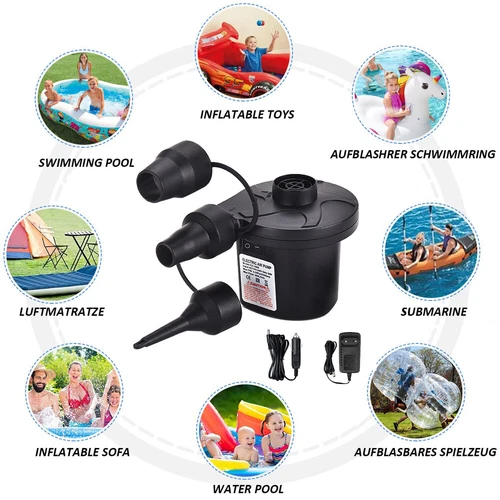 3 in 1Elektrische Pumpe 230V Luftpumpe Pool Schlauchboote Luftmatratze Gebläse - Imagen 7 de 14